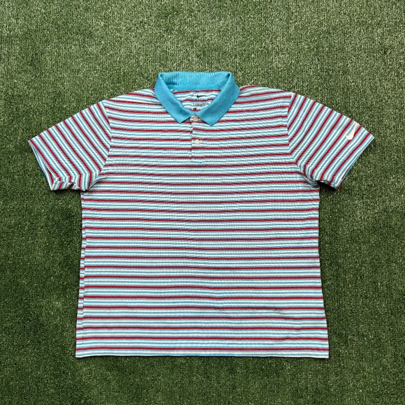 Nike Polo Shirt Women's Size M Multicolor Striped Tennis Golf Cropped - Picture 1 of 9